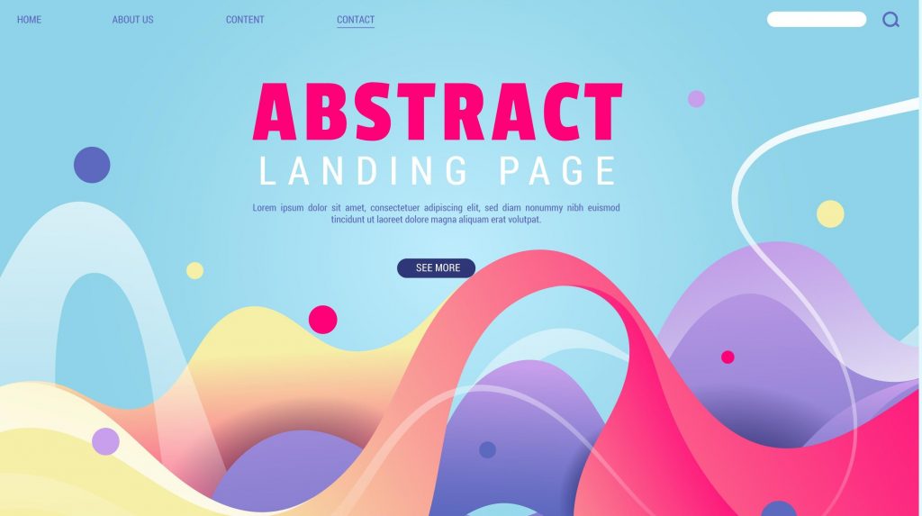 ตัวอย่างหน้า Landing Page สีสันสดใส